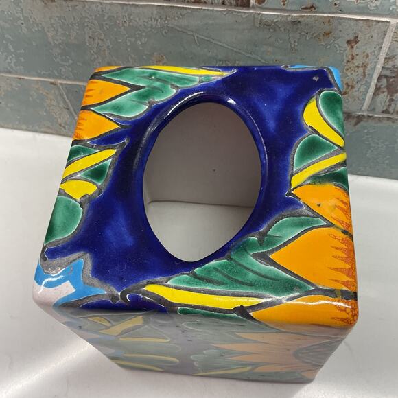 Talavera Pottery Ceramic Tissue Box Cover Made in Mexico - Picture 6 of 8